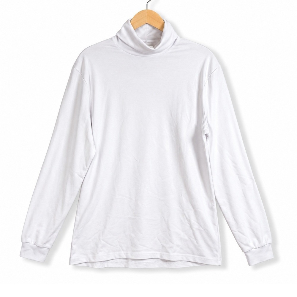 Club Room Turtleneck Shirt Mens Medium White Cotton Long Sleeve Casual Basic